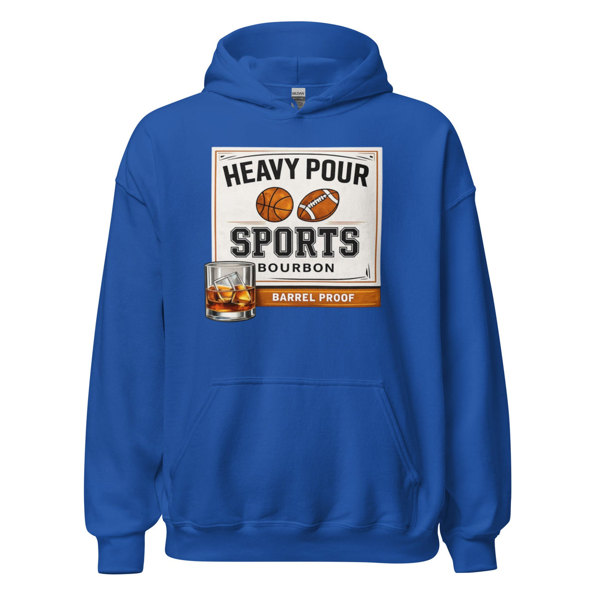 Heavy Pour Sports Bourbon Hoodie | Barrel Proof Design | Unisex - Bluegrass Elite Apparel LLC