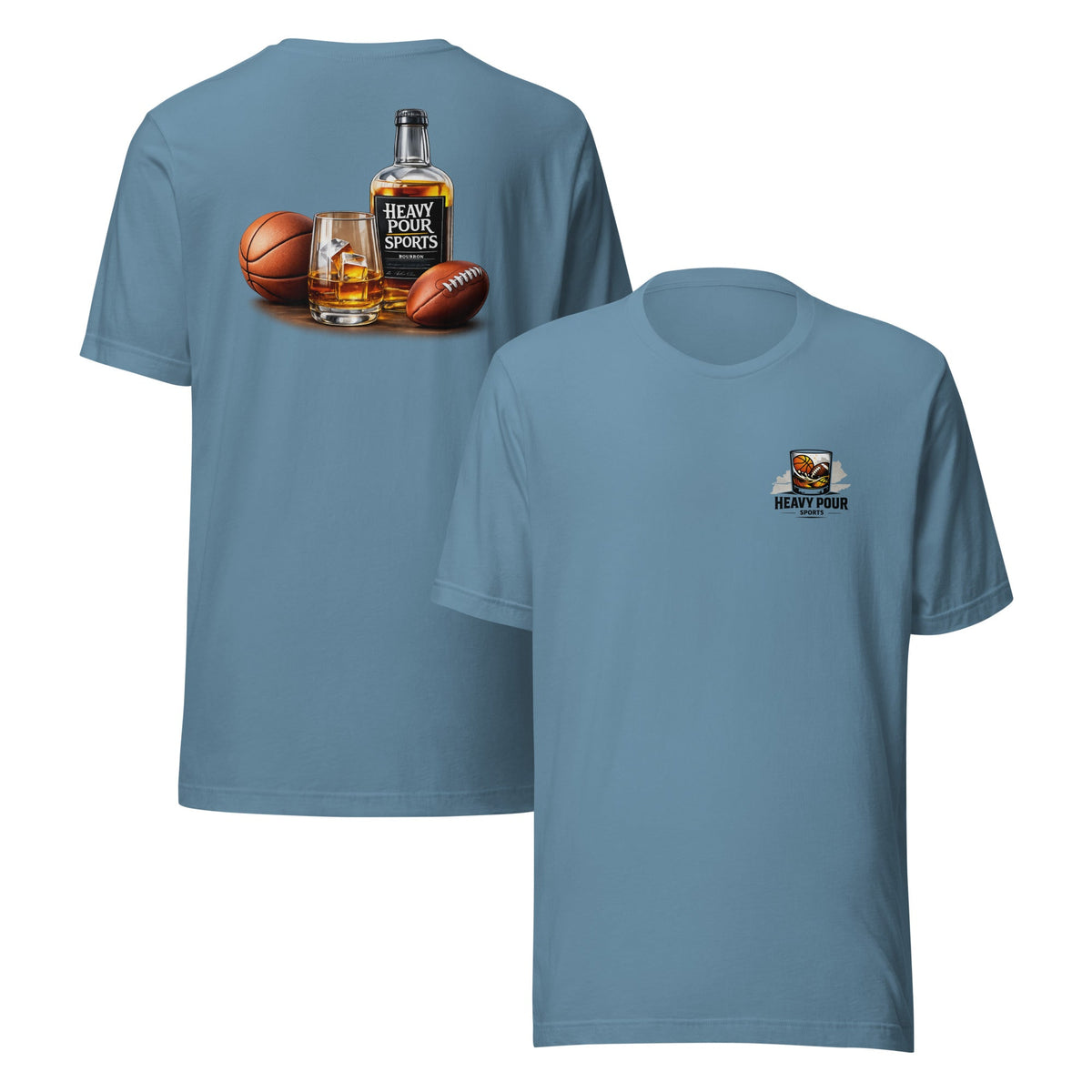 Heavy Pour Sports T-Shirt | Bourbon + Sports Design | Classic Cotton - Bluegrass Elite Apparel LLC