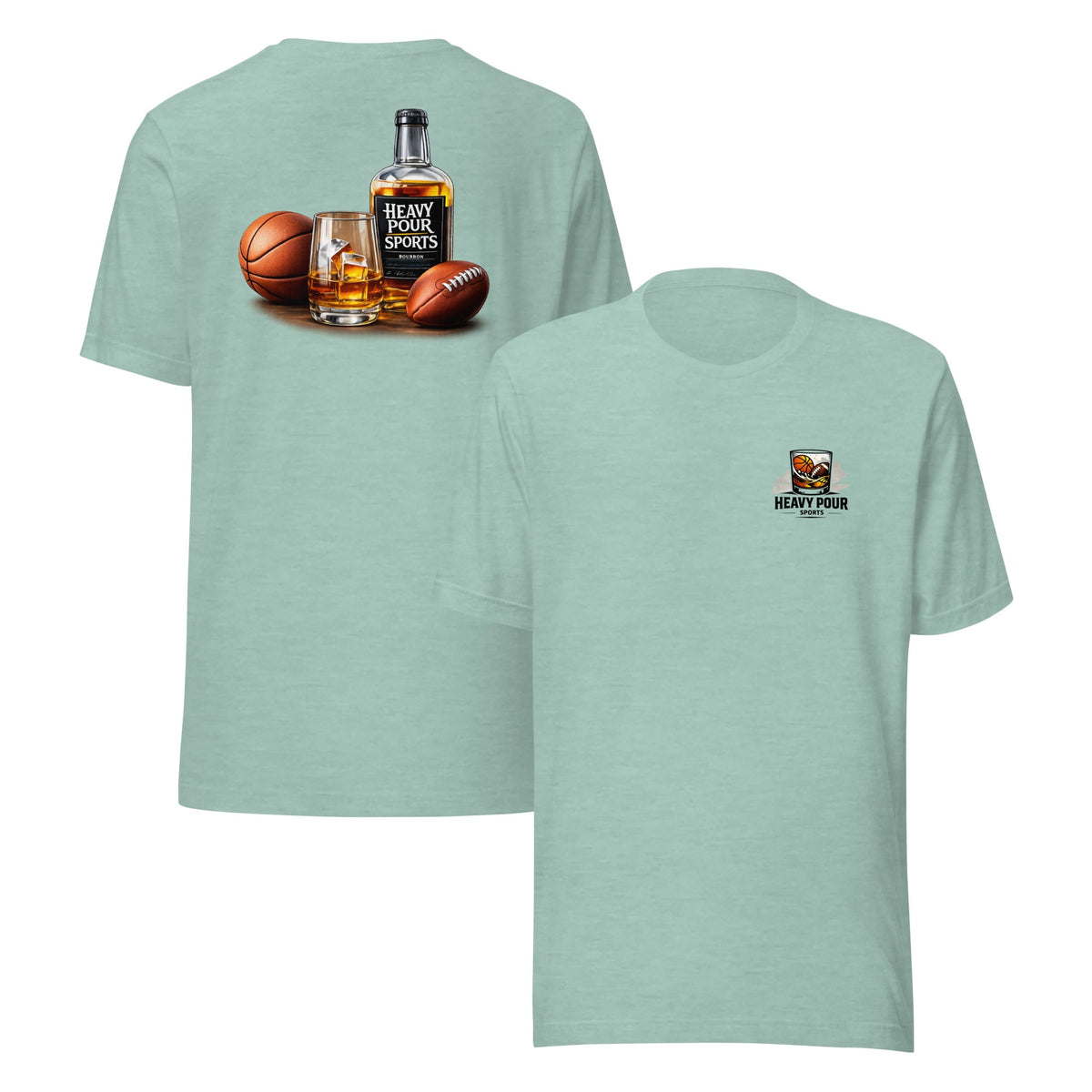 Heavy Pour Sports T-Shirt | Bourbon + Sports Design | Classic Cotton - Bluegrass Elite Apparel LLC