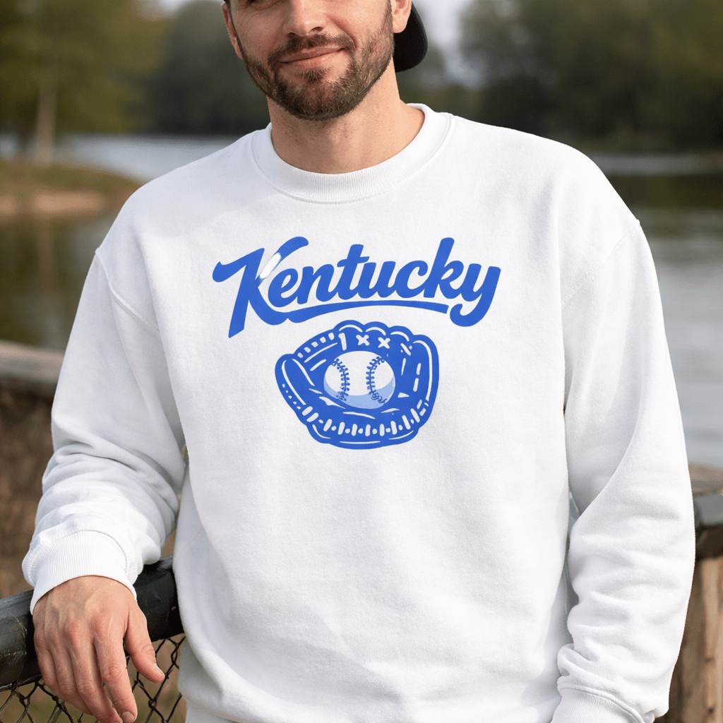 Kentucky Blue Hoodie | Baseball Glove Graphic | Classic Fleece Pullover - Bluegrass Elite Apparel LLC