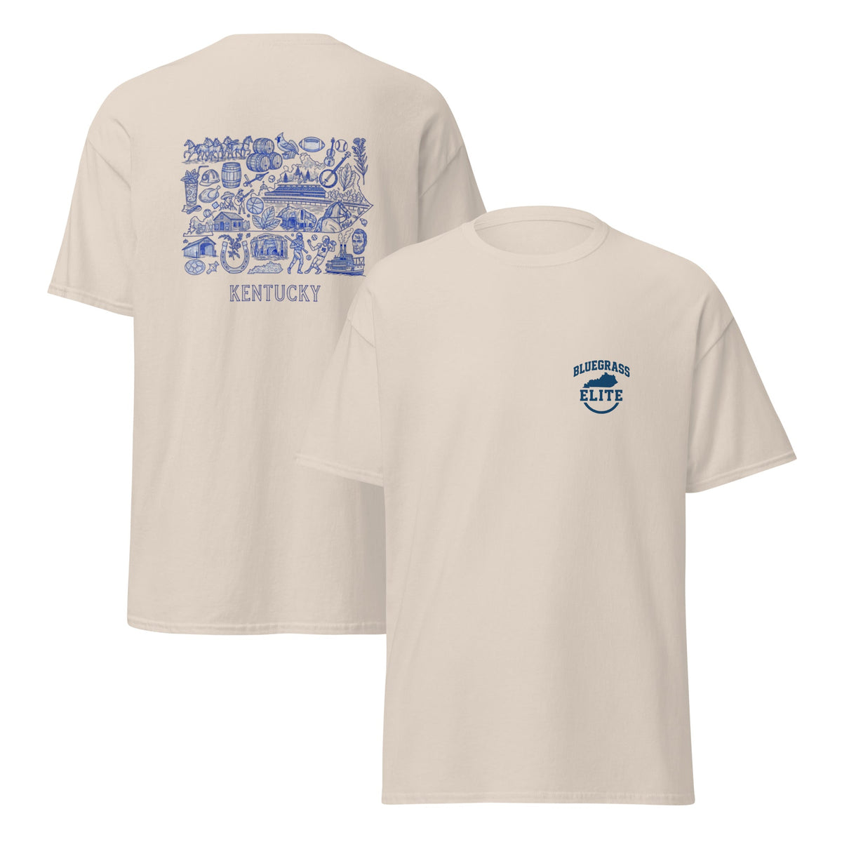 Kentucky Blue ink Back classic tee - Bluegrass Elite Apparel LLC