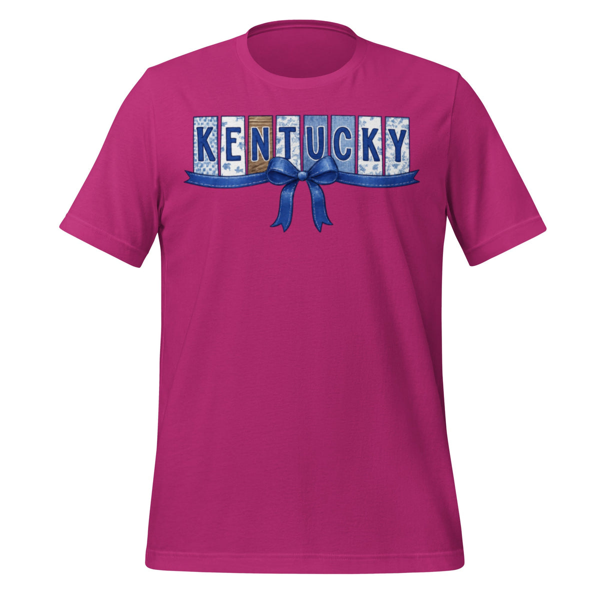 Kentucky Blue Ribbon Script Classic Tee - Bluegrass Elite Apparel LLC