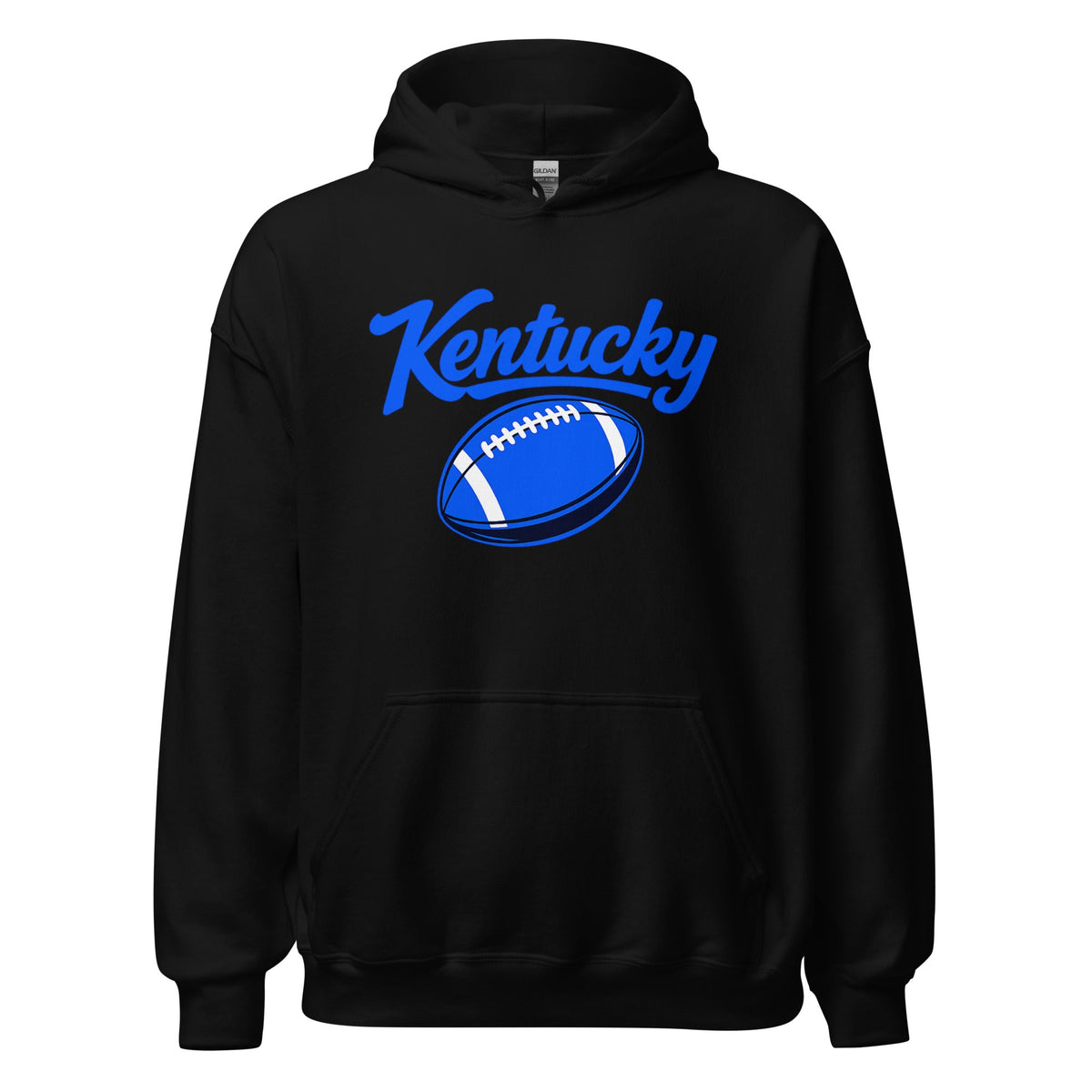 Kentucky Blue Script Ball Hoodie | Minimal Sports Design | Classic Fleece Pullover - Bluegrass Elite Apparel LLC