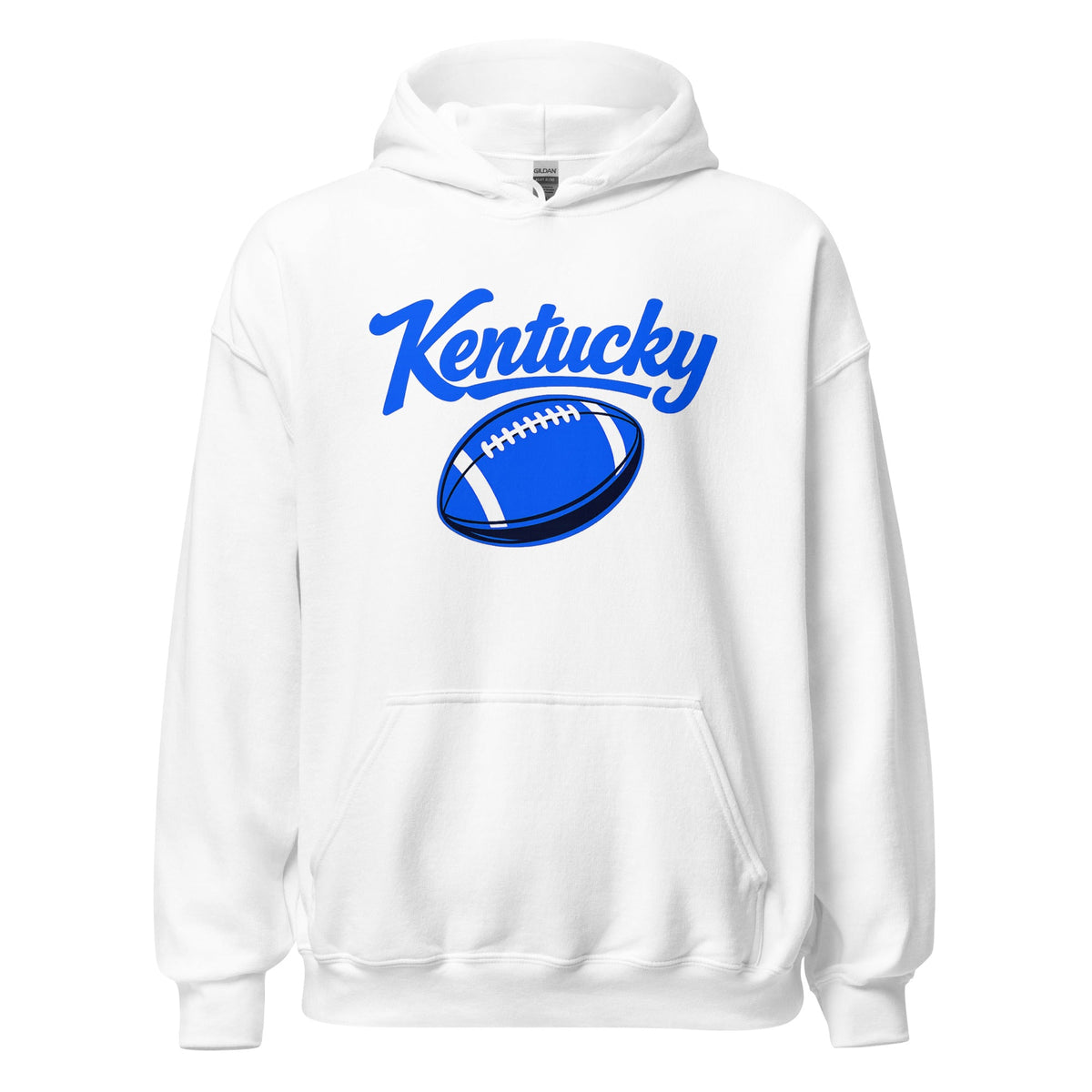 Kentucky Blue Script Ball Hoodie | Minimal Sports Design | Classic Fleece Pullover - Bluegrass Elite Apparel LLC