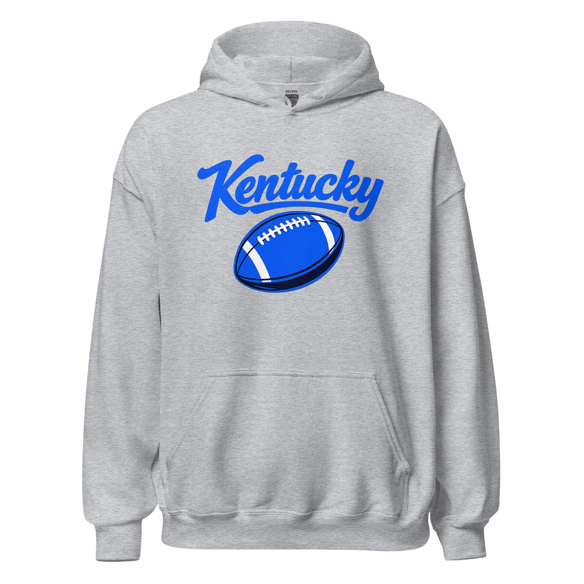 Kentucky Blue Script Ball Hoodie | Minimal Sports Design | Classic Fleece Pullover - Bluegrass Elite Apparel LLC
