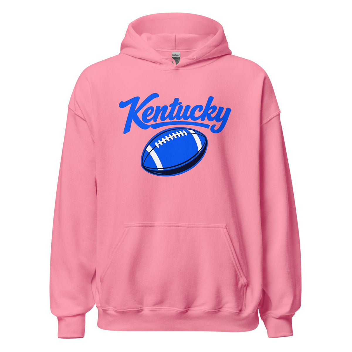 Kentucky Blue Script Ball Hoodie | Minimal Sports Design | Classic Fleece Pullover - Bluegrass Elite Apparel LLC