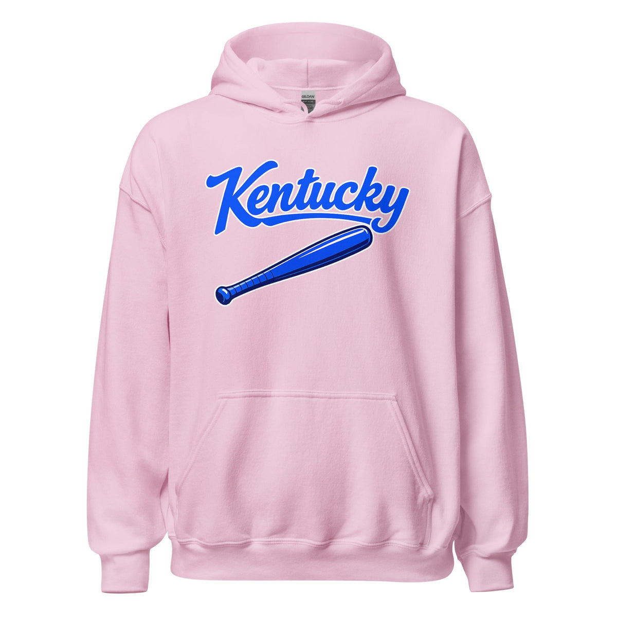Kentucky Blue Script Ball Hoodie | Vintage Bat Graphic Pullover - Bluegrass Elite Apparel LLC