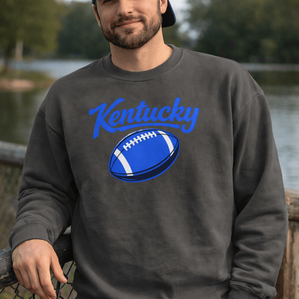 Kentucky Blue Script Ball Sweatshirt | Minimal Sports Design | Classic Crewneck - Bluegrass Elite Apparel LLC