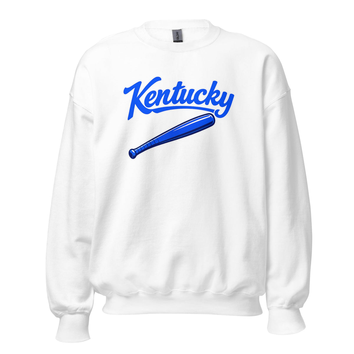 Kentucky Blue Script Ball Sweatshirt | Vintage Bat Graphic Crewneck - Bluegrass Elite Apparel LLC