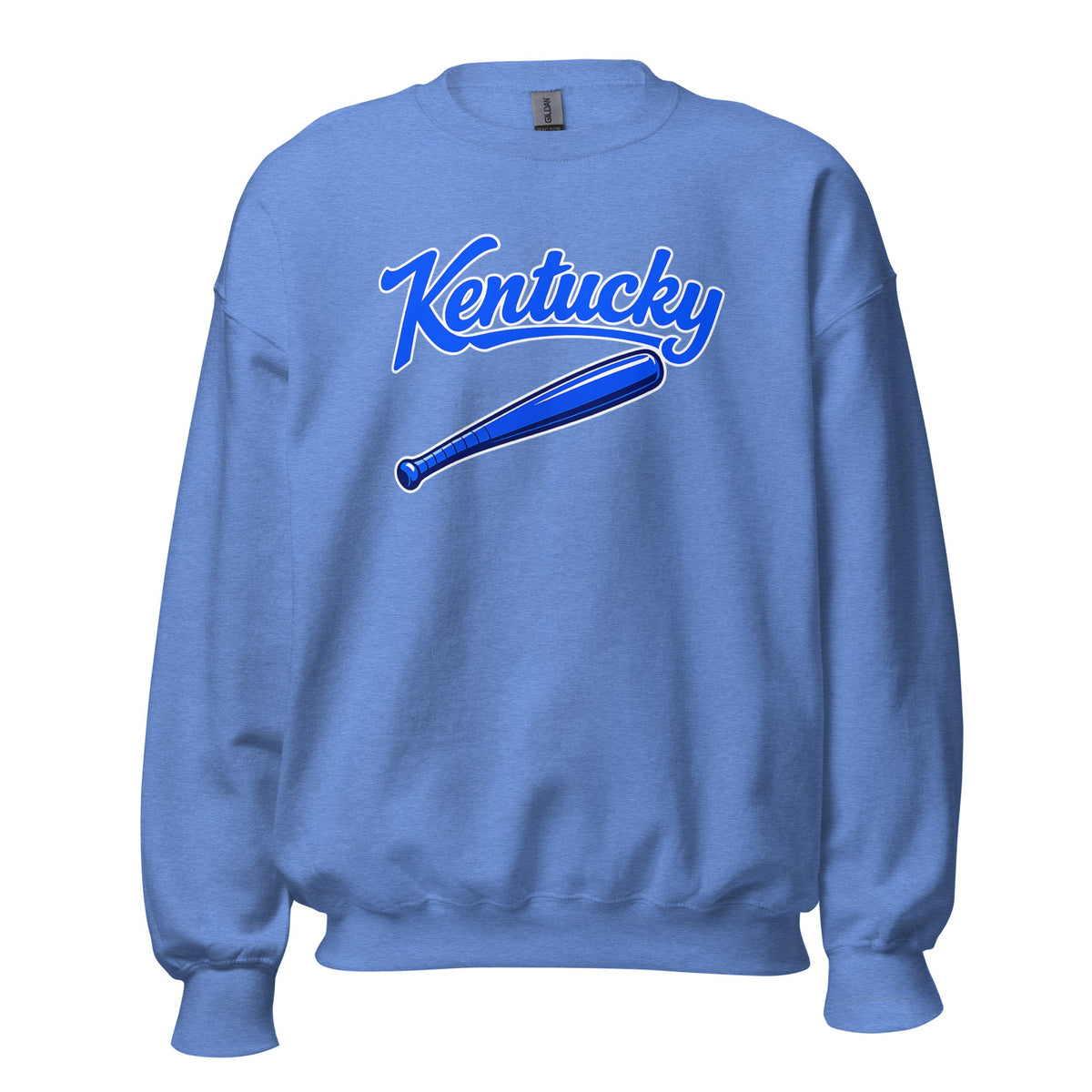 Kentucky Blue Script Ball Sweatshirt | Vintage Bat Graphic Crewneck - Bluegrass Elite Apparel LLC