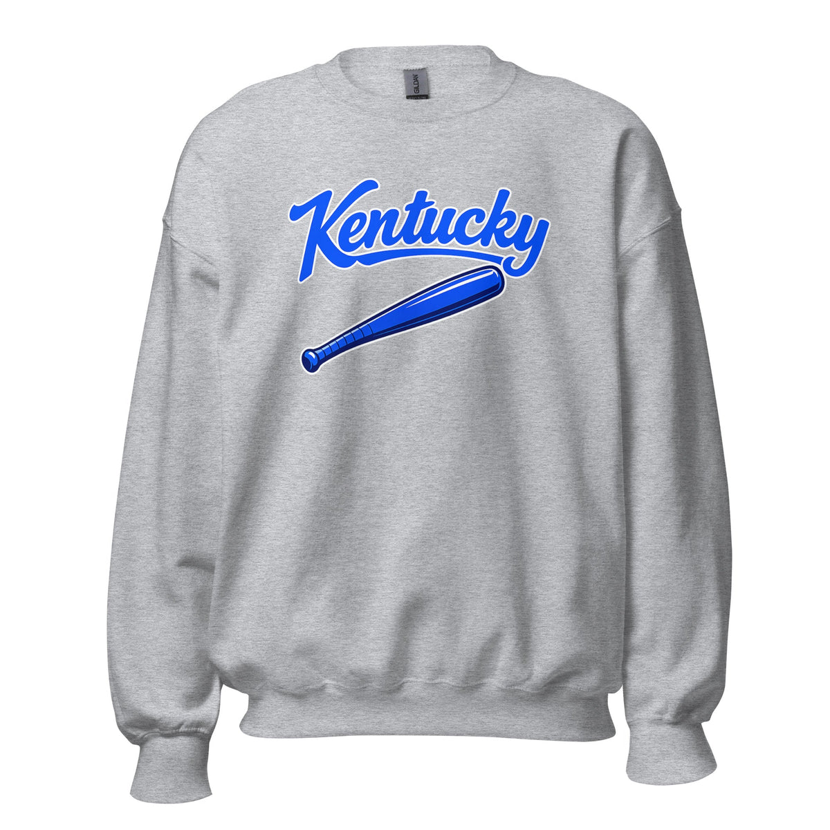 Kentucky Blue Script Ball Sweatshirt | Vintage Bat Graphic Crewneck - Bluegrass Elite Apparel LLC