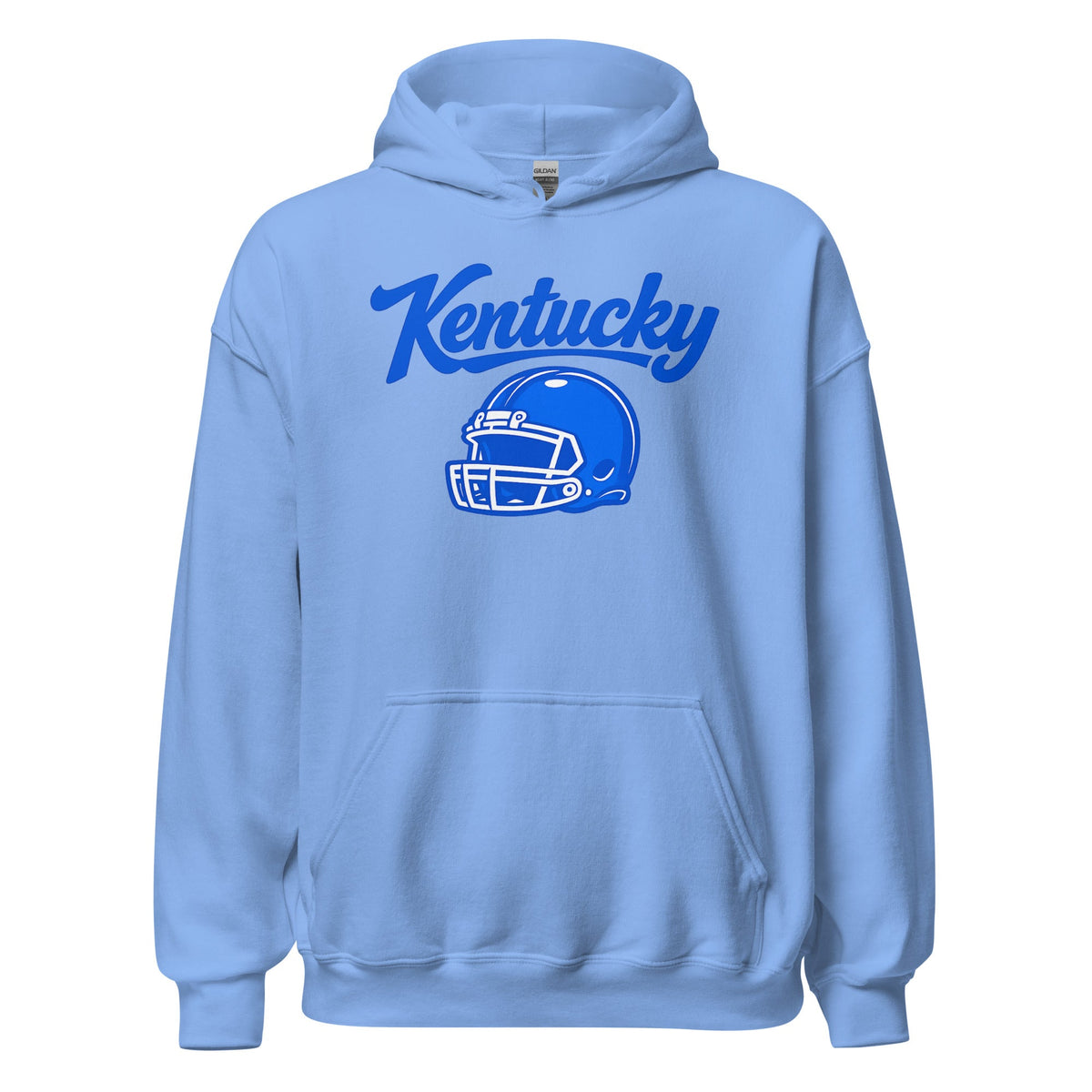 Kentucky Blue Script Helmet Hoodie | Football Design | Classic Fleece Pullover - Bluegrass Elite Apparel LLC