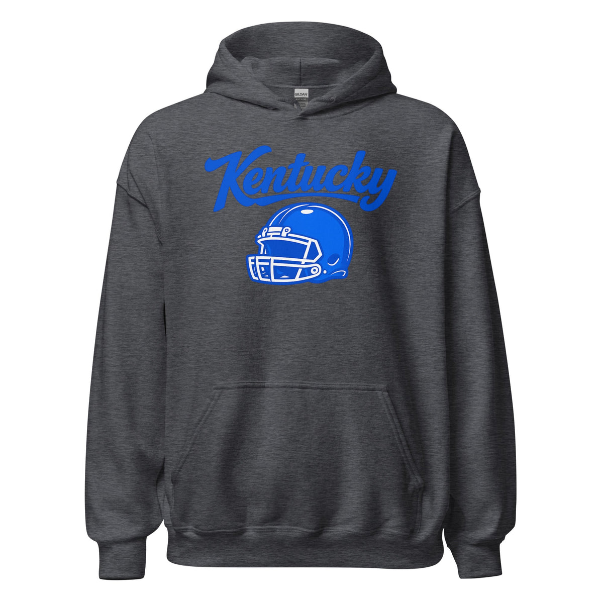 Kentucky Blue Script Helmet Hoodie | Football Design | Classic Fleece Pullover - Bluegrass Elite Apparel LLC