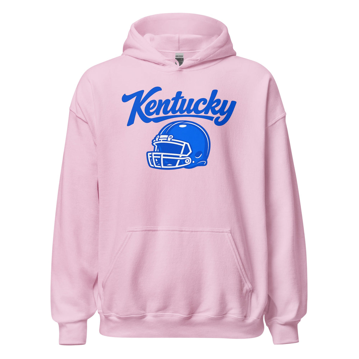 Kentucky Blue Script Helmet Hoodie | Football Design | Classic Fleece Pullover - Bluegrass Elite Apparel LLC