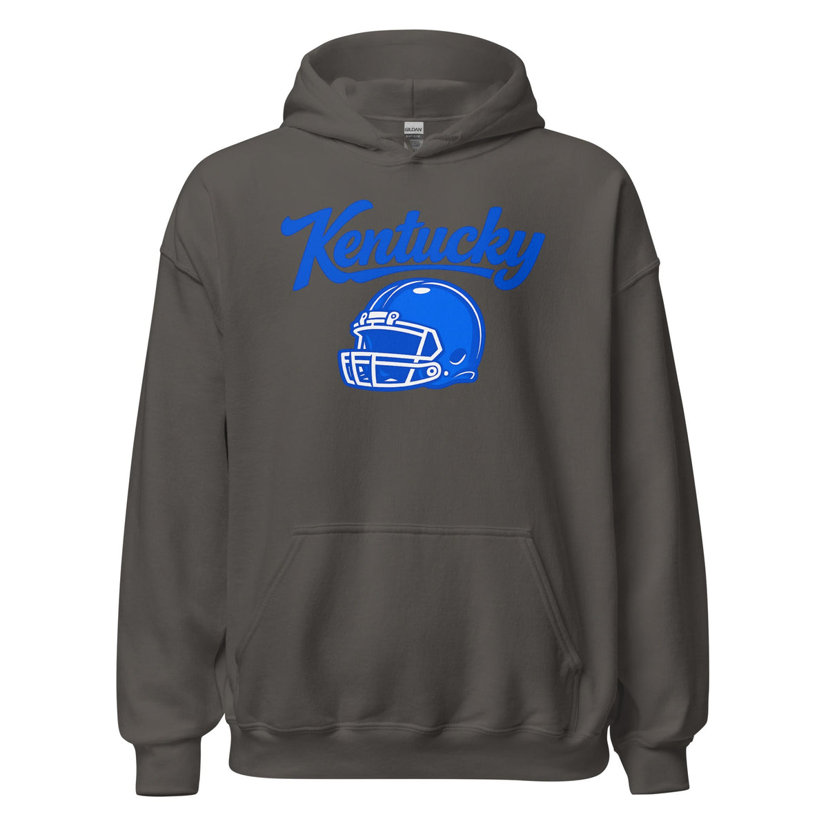 Kentucky Blue Script Helmet Hoodie | Football Design | Classic Fleece Pullover - Bluegrass Elite Apparel LLC
