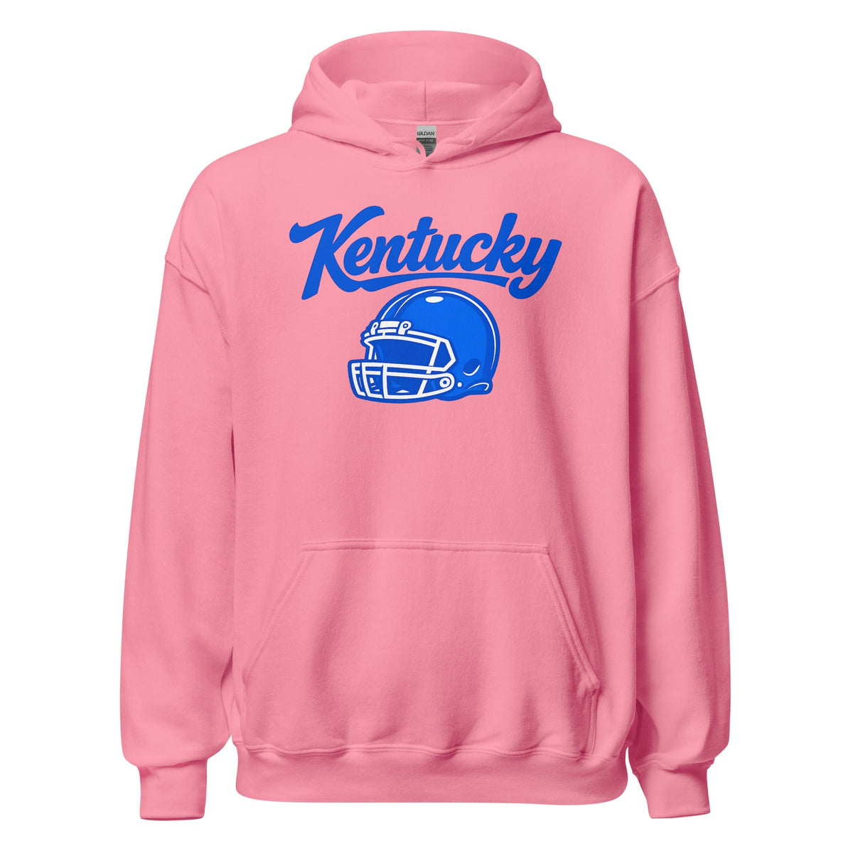 Kentucky Blue Script Helmet Hoodie | Football Design | Classic Fleece Pullover - Bluegrass Elite Apparel LLC
