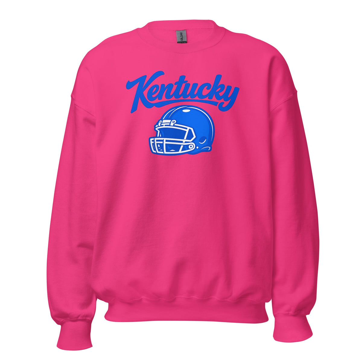 Kentucky Blue Script Helmet Sweatshirt | Minimal Sports Design | Classic Crewneck - Bluegrass Elite Apparel LLC