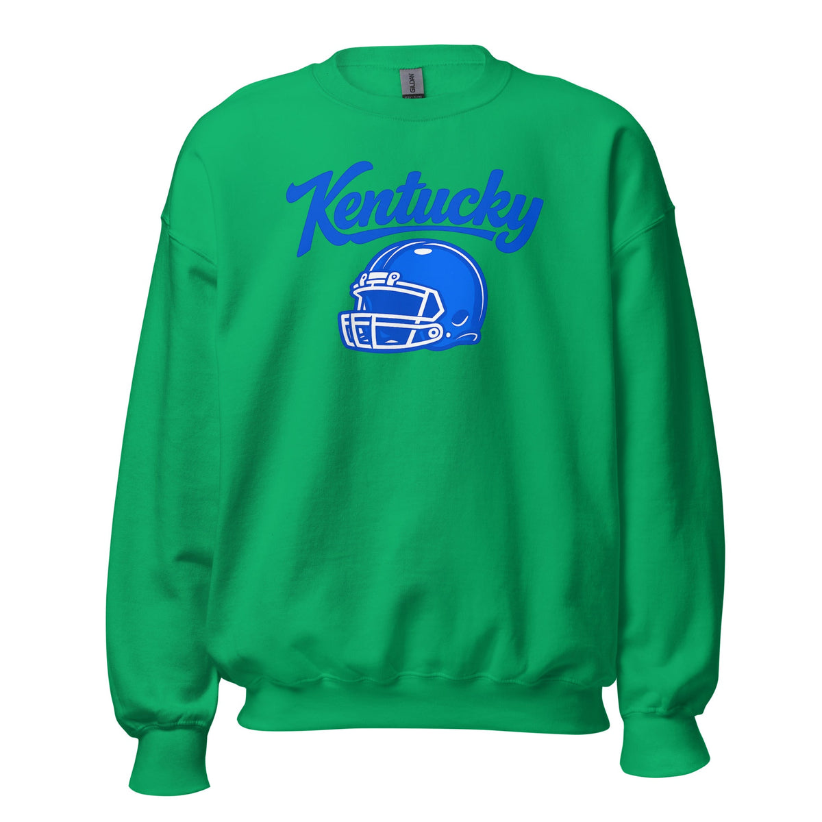 Kentucky Blue Script Helmet Sweatshirt | Minimal Sports Design | Classic Crewneck - Bluegrass Elite Apparel LLC