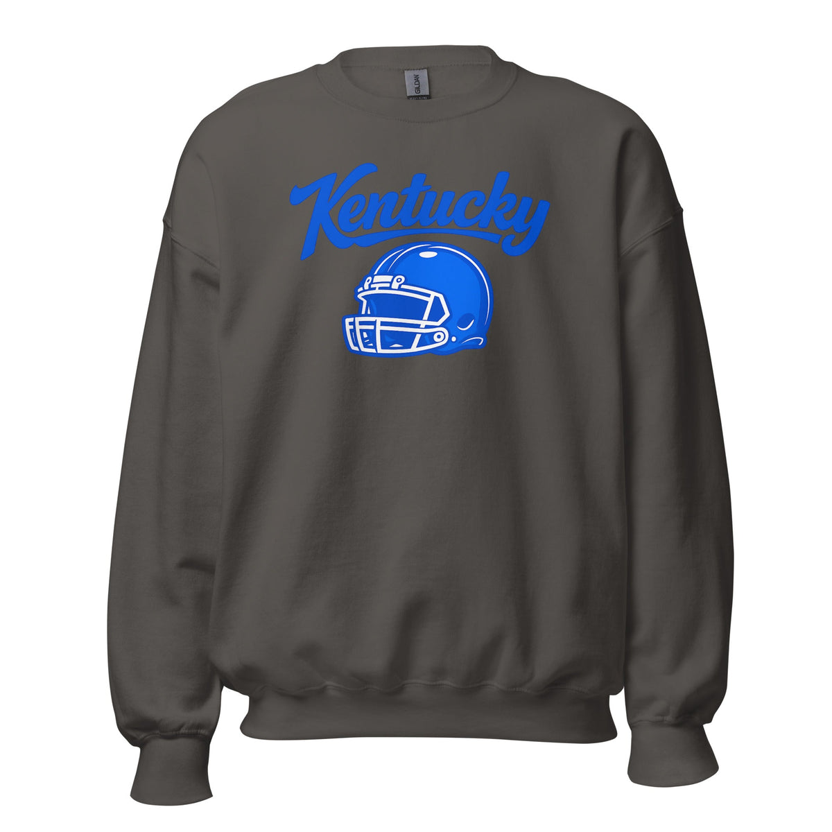 Kentucky Blue Script Helmet Sweatshirt | Minimal Sports Design | Classic Crewneck - Bluegrass Elite Apparel LLC