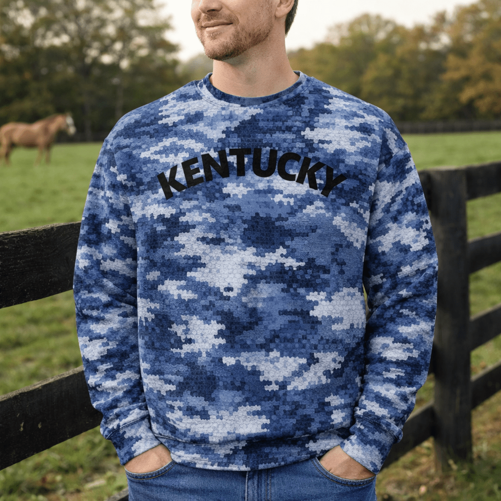 Kentucky Camo Unisex Sweatshirt | Bluegrass Digital Camo | Fleece Crewneck - Bluegrass Elite Apparel LLC