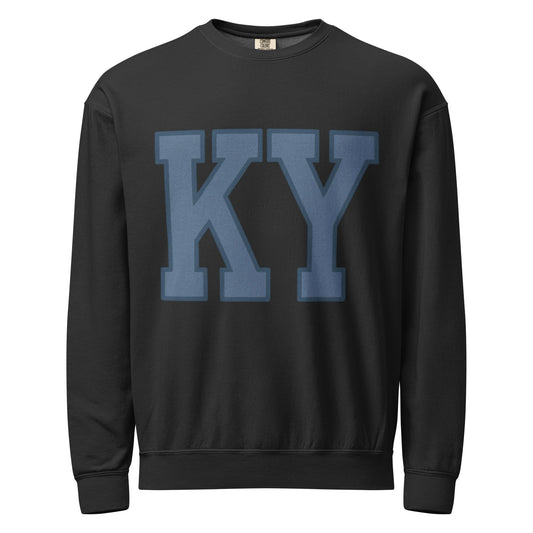 Kentucky Crewneck Sweatshirt | Vintage Garment - Dyed Fleece - Bluegrass Elite Apparel LLC