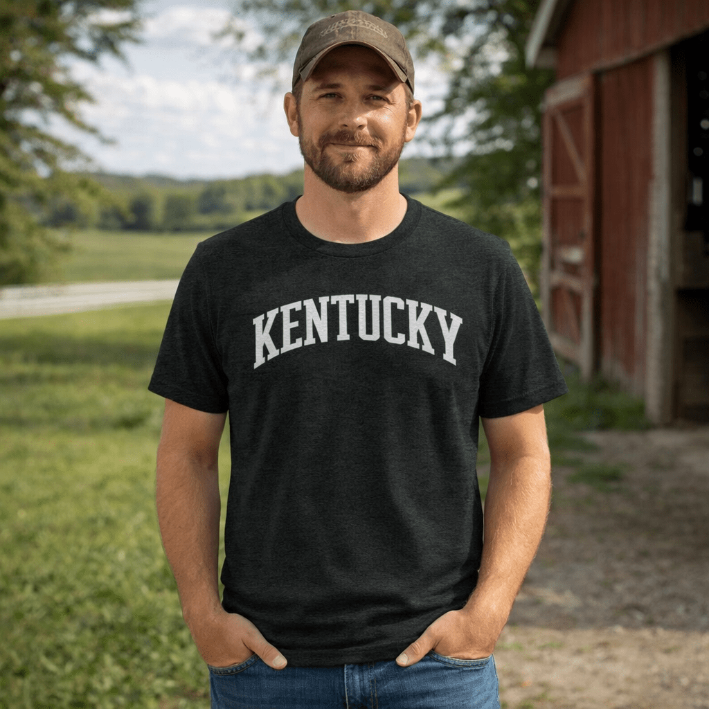 Kentucky Grey Script Athletic Tee | Vintage Collegiate Design | Elite - Bluegrass Elite Apparel LLC