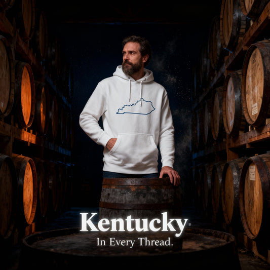 Kentucky Hoodie | Minimalist State Outline | Unisex Fleece - Bluegrass Elite Apparel LLC