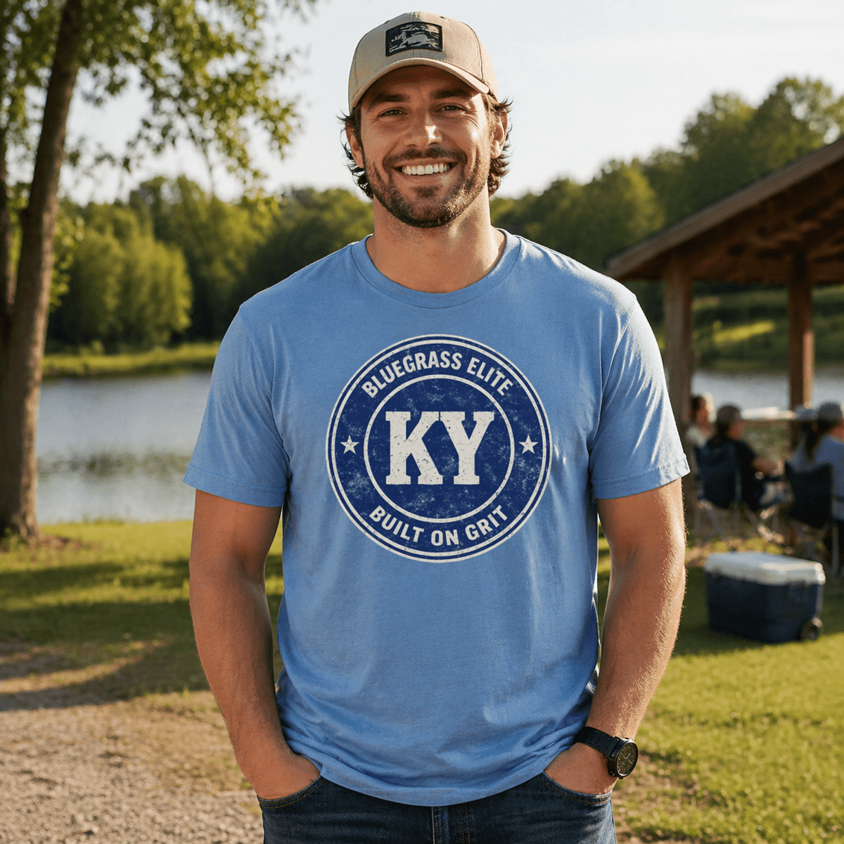 Kentucky KY Grit Badge T-Shirt | Bluegrass Elite Vintage Design | Classic - Bluegrass Elite Apparel LLC
