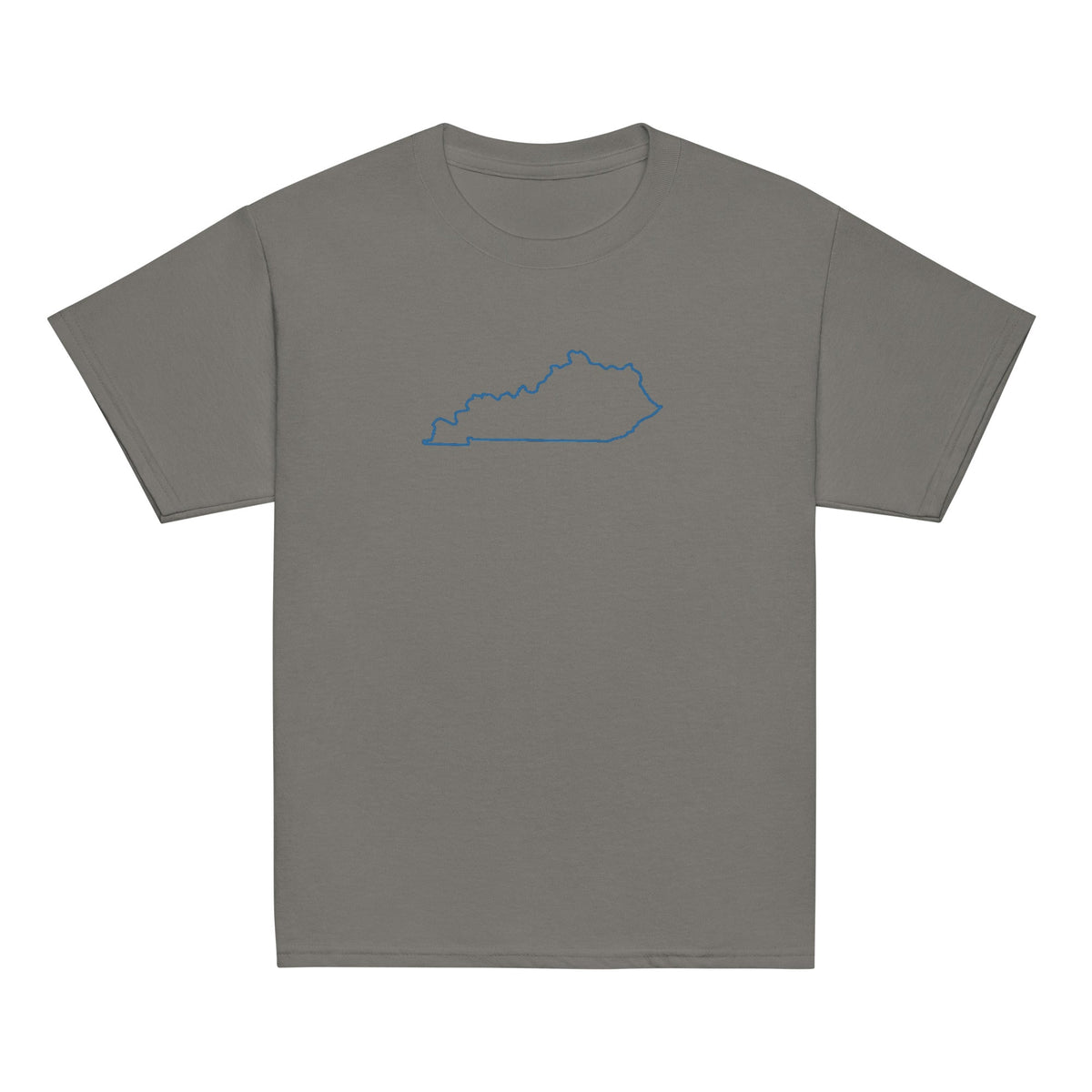 Kentucky Outline Youth Tee | Minimal Blue Line Art - Bluegrass Elite Apparel LLC