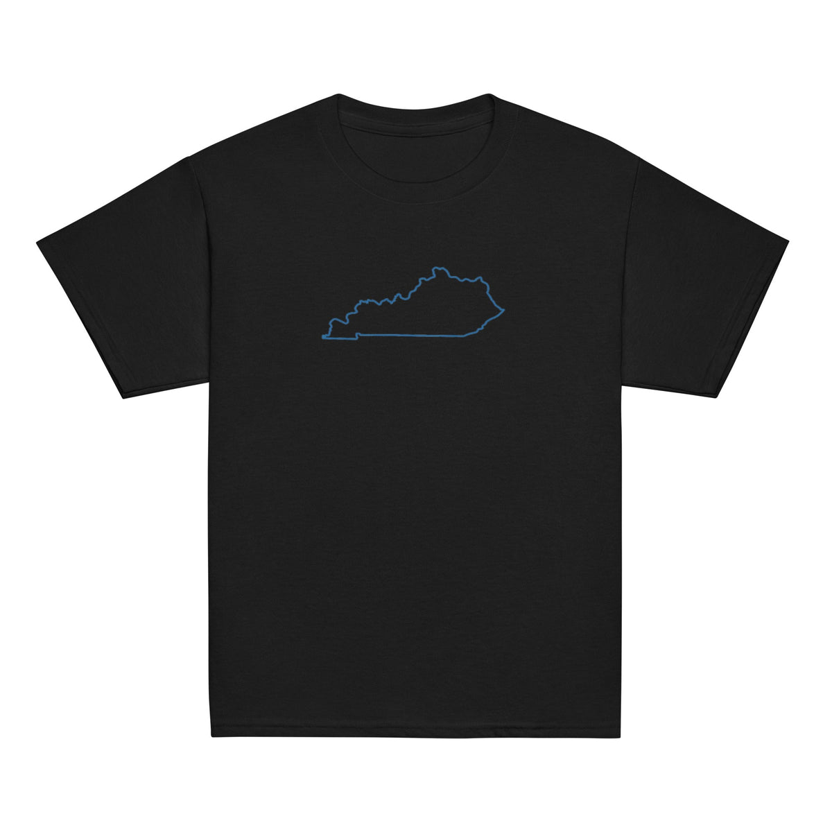 Kentucky Outline Youth Tee | Minimal Blue Line Art - Bluegrass Elite Apparel LLC