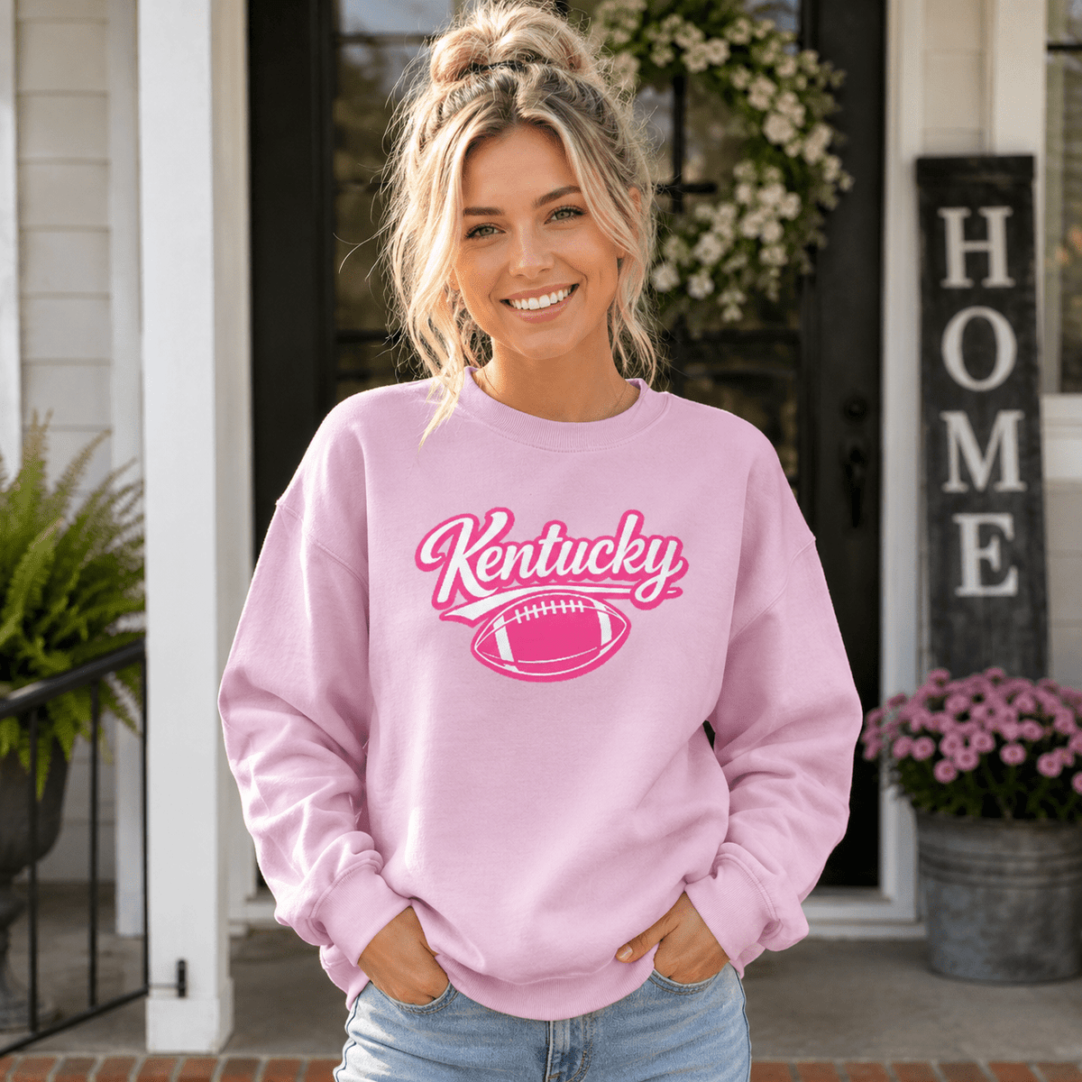 Kentucky Pink Script Ball Sweatshirt | Minimal Sports Design | Classic Crewneck - Bluegrass Elite Apparel LLC
