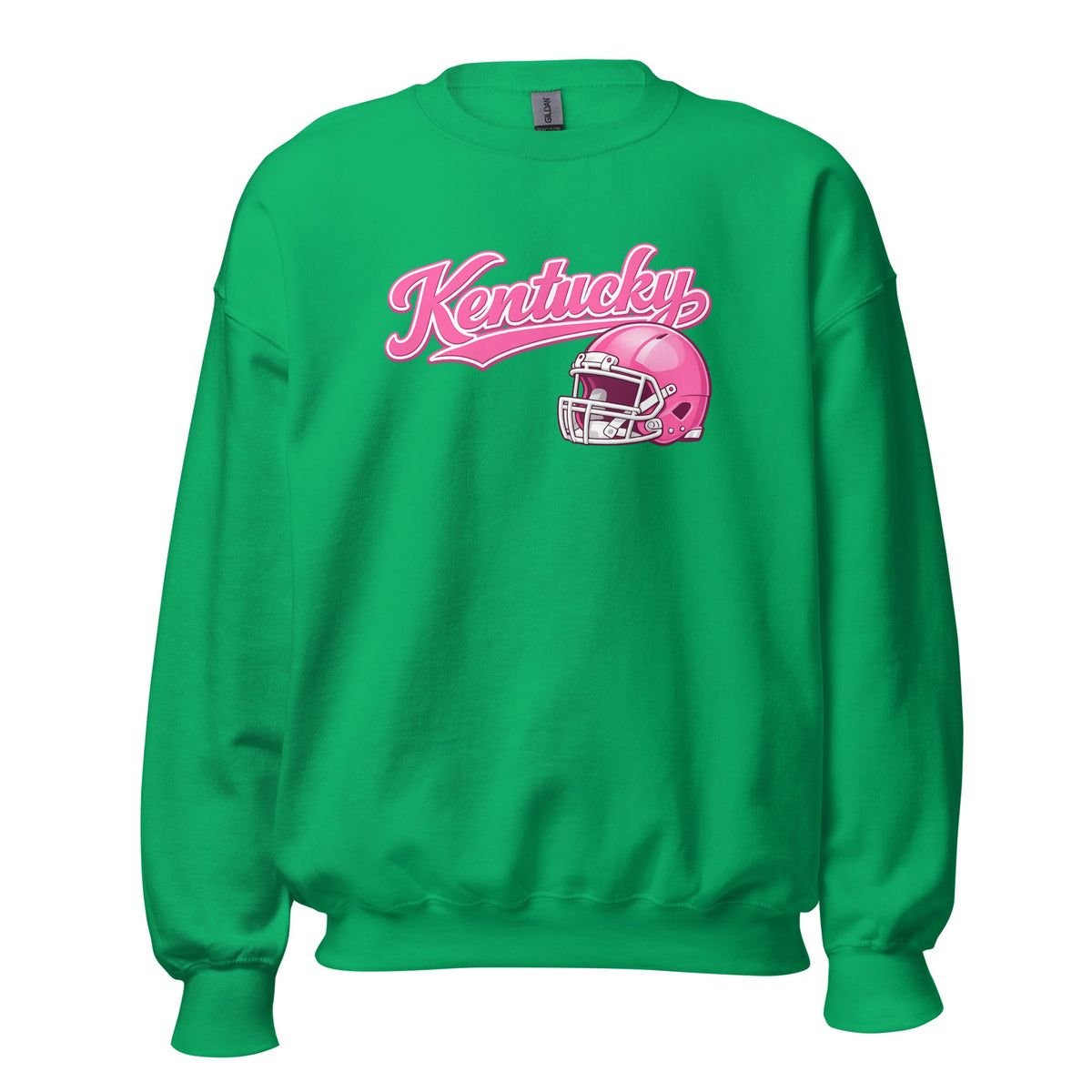 Kentucky Pink Script Helmet Sweatshirt | Minimal Sports Design | Classic Crewneck - Bluegrass Elite Apparel LLC