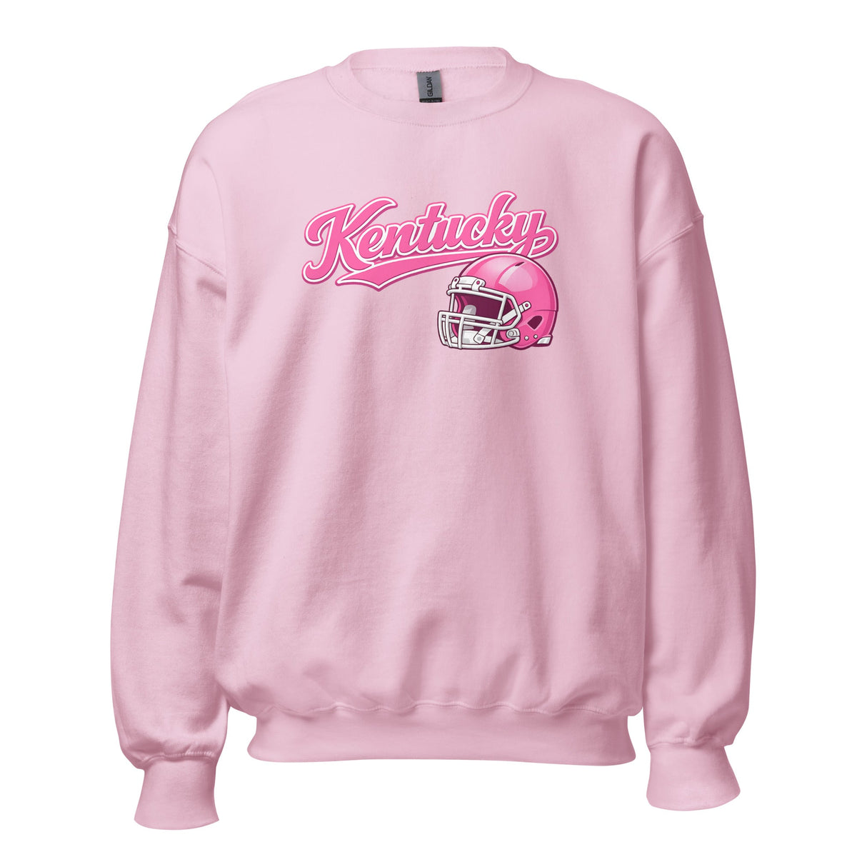 Kentucky Pink Script Helmet Sweatshirt | Minimal Sports Design | Classic Crewneck - Bluegrass Elite Apparel LLC