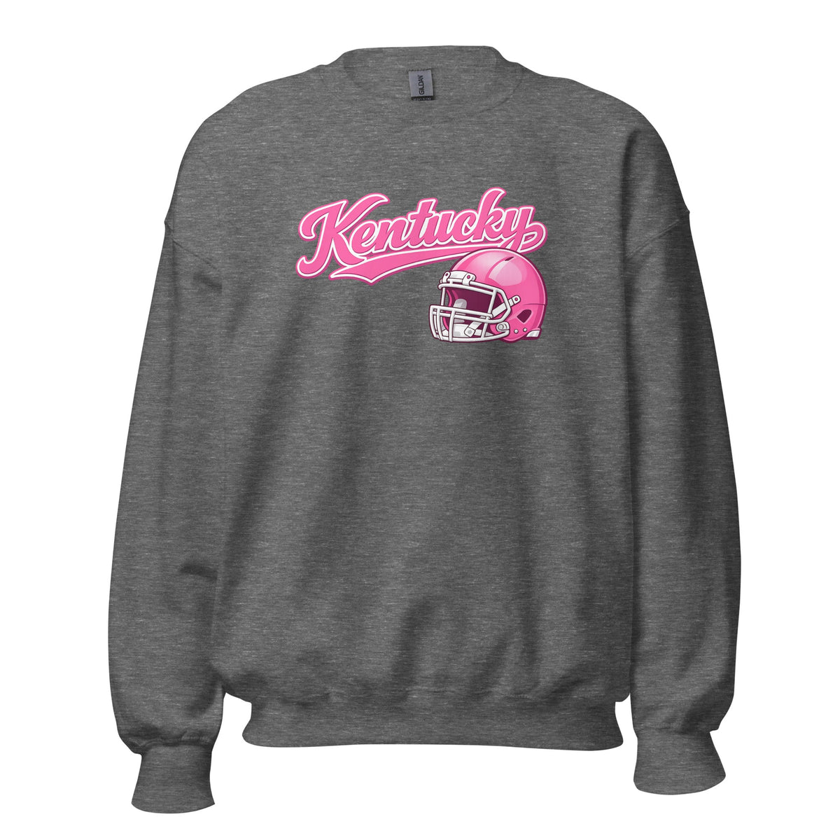 Kentucky Pink Script Helmet Sweatshirt | Minimal Sports Design | Classic Crewneck - Bluegrass Elite Apparel LLC
