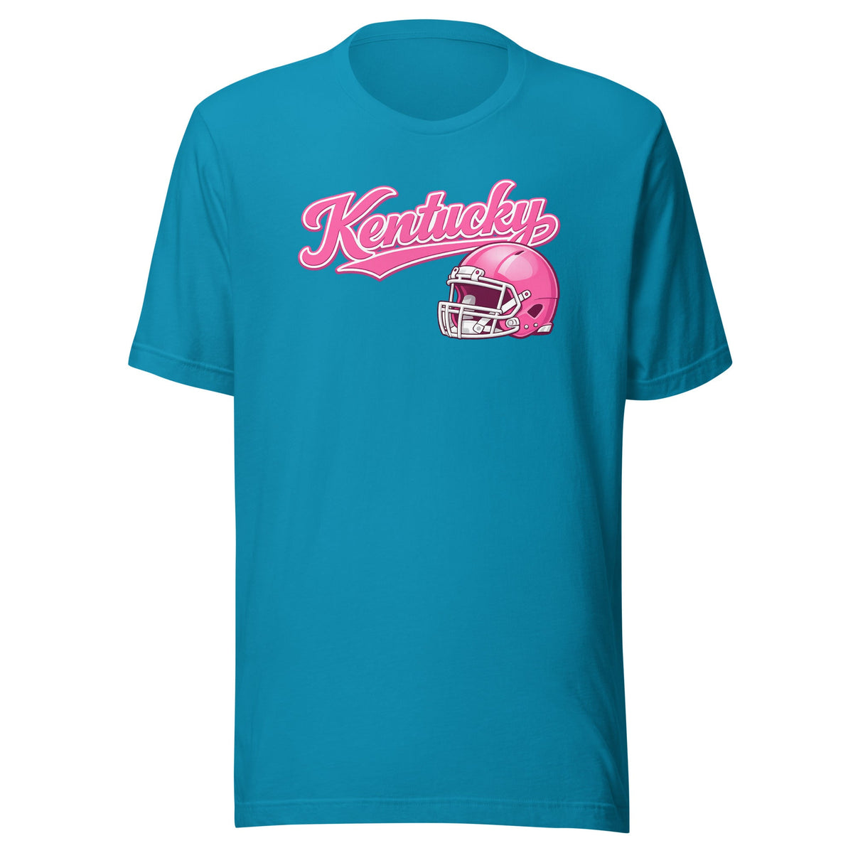 Kentucky Pink Script Helmet T-Shirt | Minimal Sports Design | Classic Airlume - Bluegrass Elite Apparel LLC