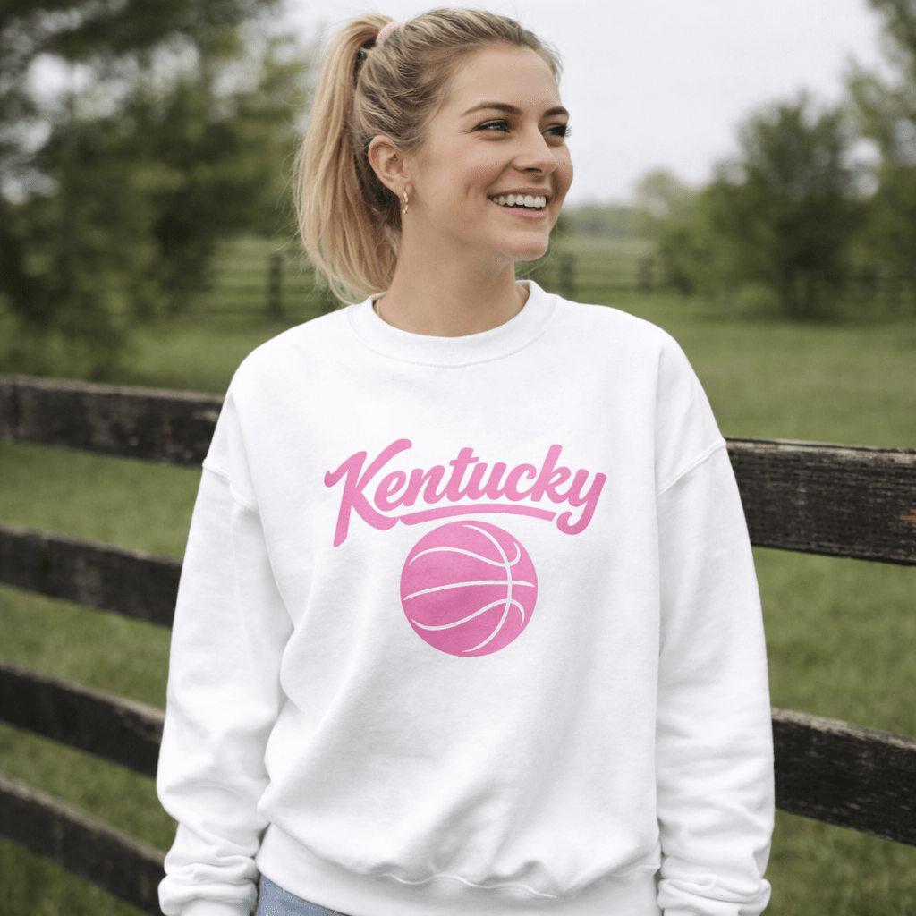 Kentucky Script Basketball Sweatshirt | Pink Design | Classic Fleece - Bluegrass Elite Apparel LLC