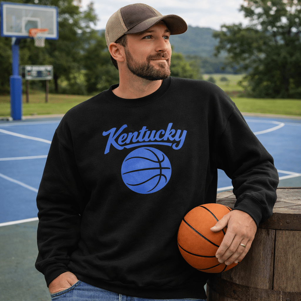 Kentucky Script Basketball Sweatshirt | Royal Blue Design | Unisex Fleece - Bluegrass Elite Apparel LLC