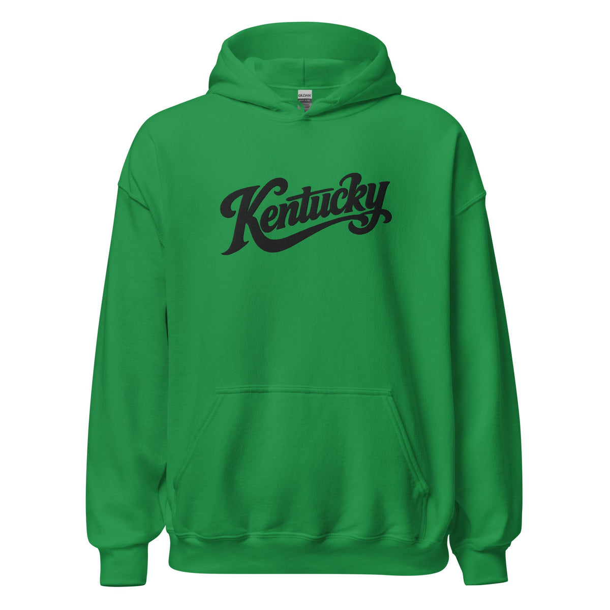 Kentucky Script Embroidered Hoodie | Black Stitch Bluegrass Pullover - Bluegrass Elite Apparel LLC
