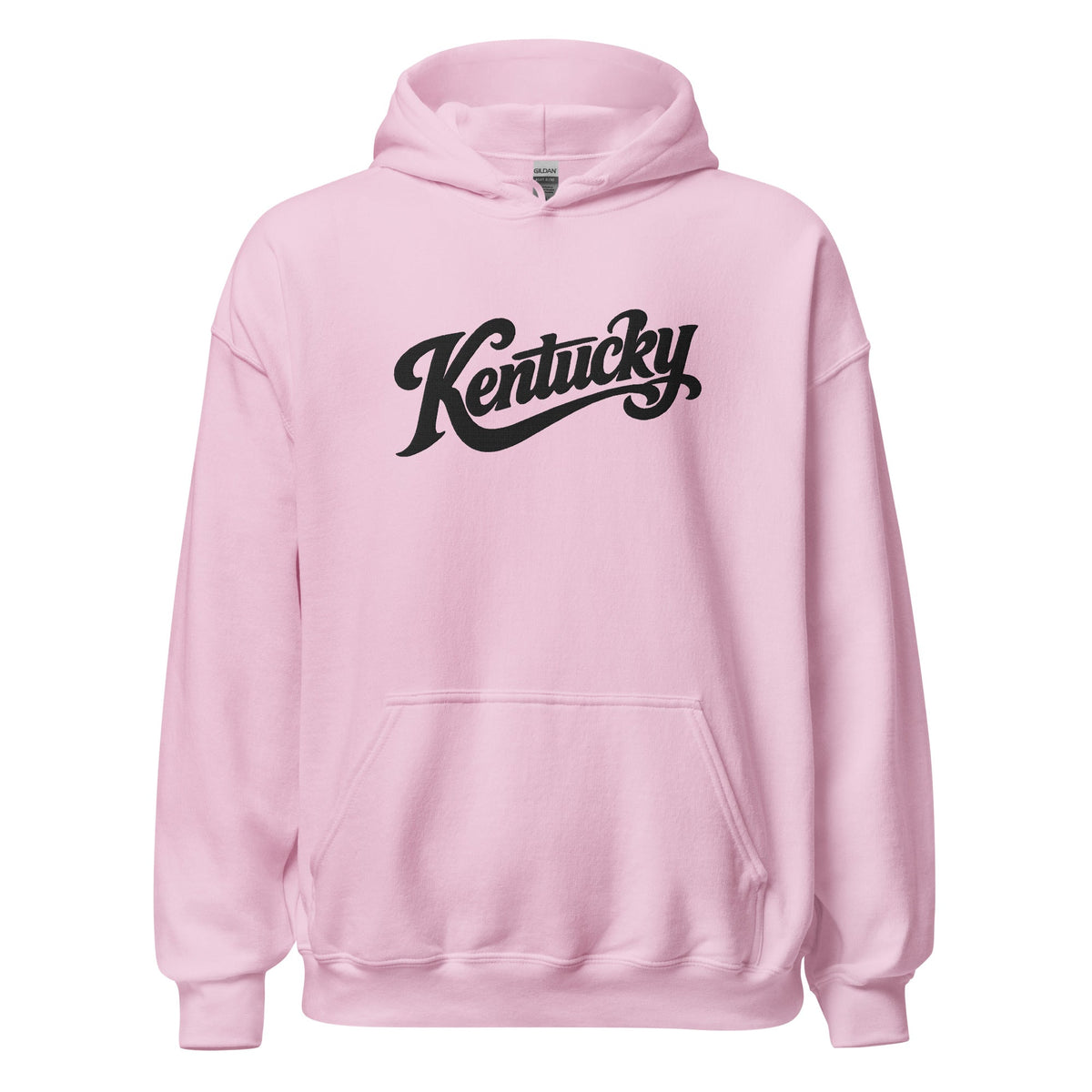 Kentucky Script Embroidered Hoodie | Black Stitch Bluegrass Pullover - Bluegrass Elite Apparel LLC