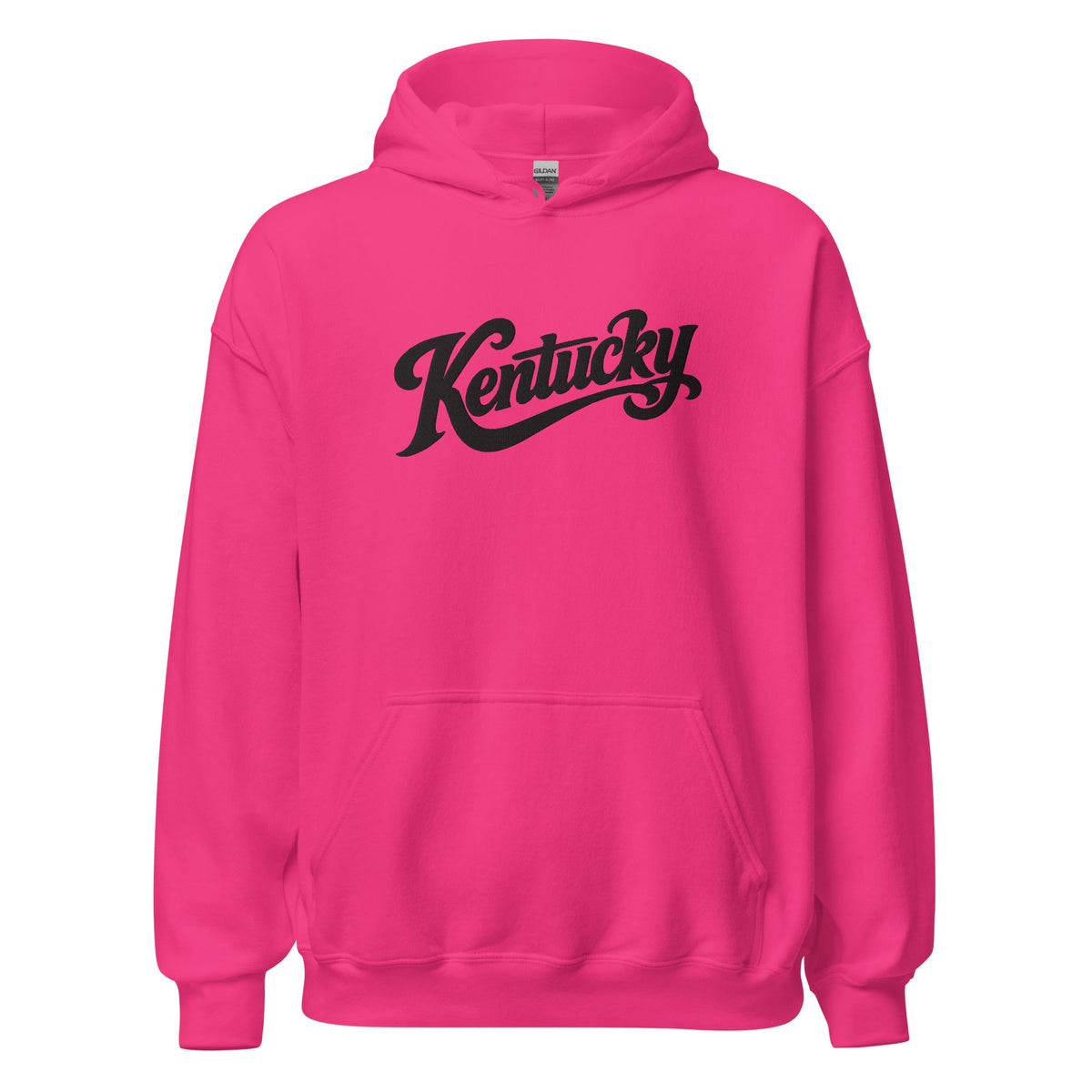 Kentucky Script Embroidered Hoodie | Black Stitch Bluegrass Pullover - Bluegrass Elite Apparel LLC