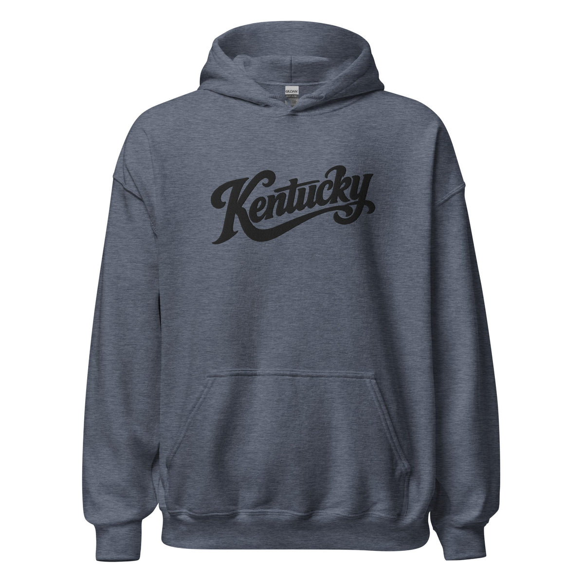 Kentucky Script Embroidered Hoodie | Black Stitch Bluegrass Pullover - Bluegrass Elite Apparel LLC