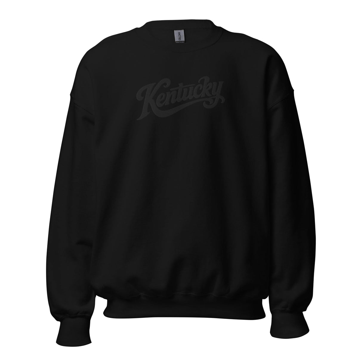 Kentucky Script Embroidered Sweatshirt | Black Stitch Bluegrass Crewneck - Bluegrass Elite Apparel LLC