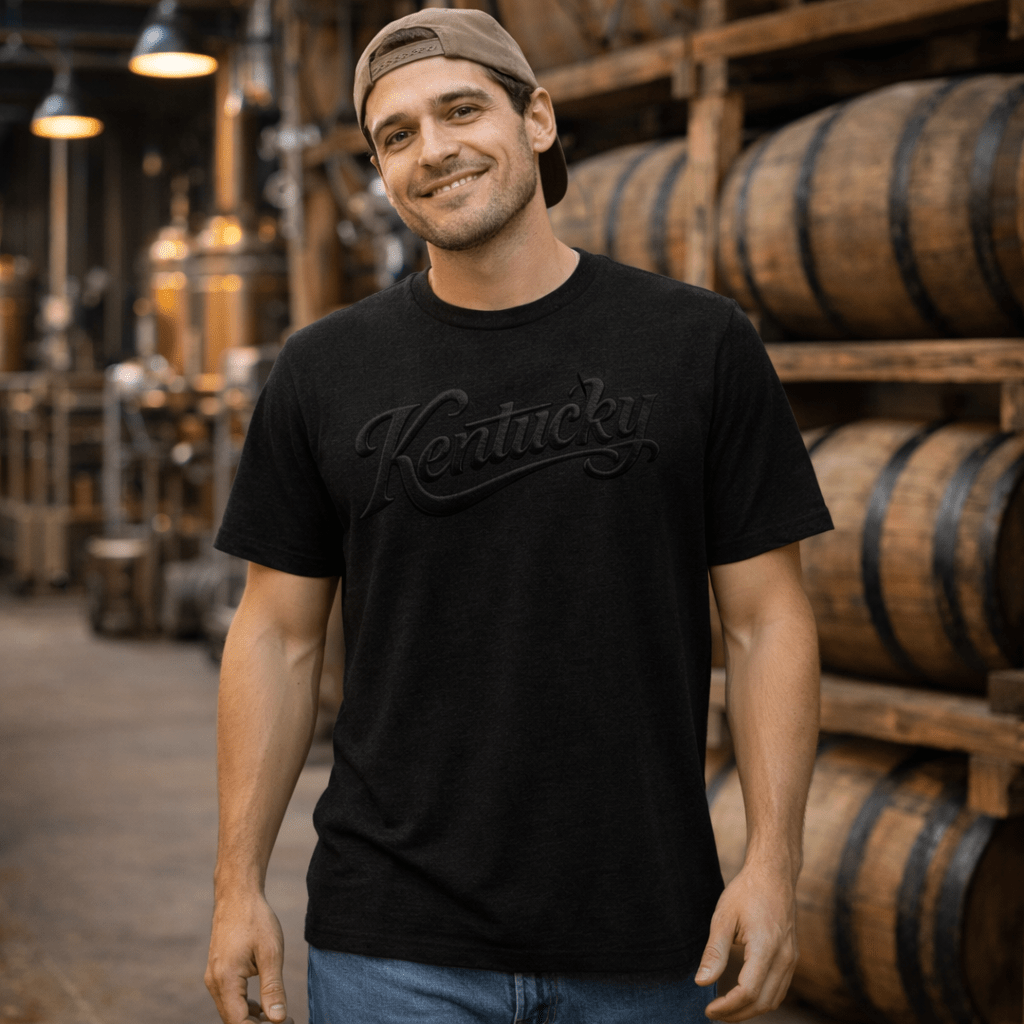 Kentucky Script T-Shirt | Black Text Design | Elite Tri - Blend - Bluegrass Elite Apparel LLC