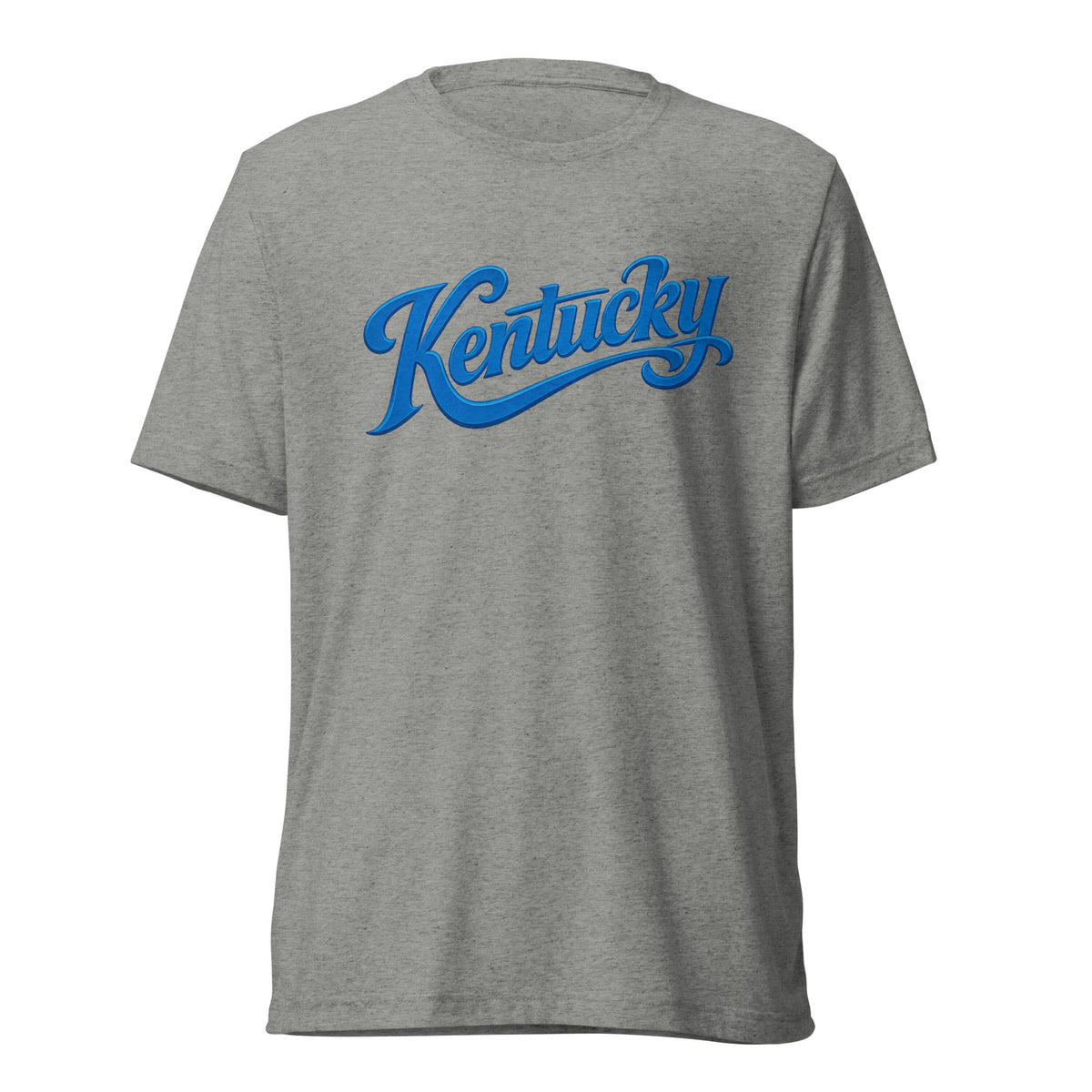 Kentucky Script T-Shirt | Blue Text Design | Elite Tri - Blend - Bluegrass Elite Apparel LLC