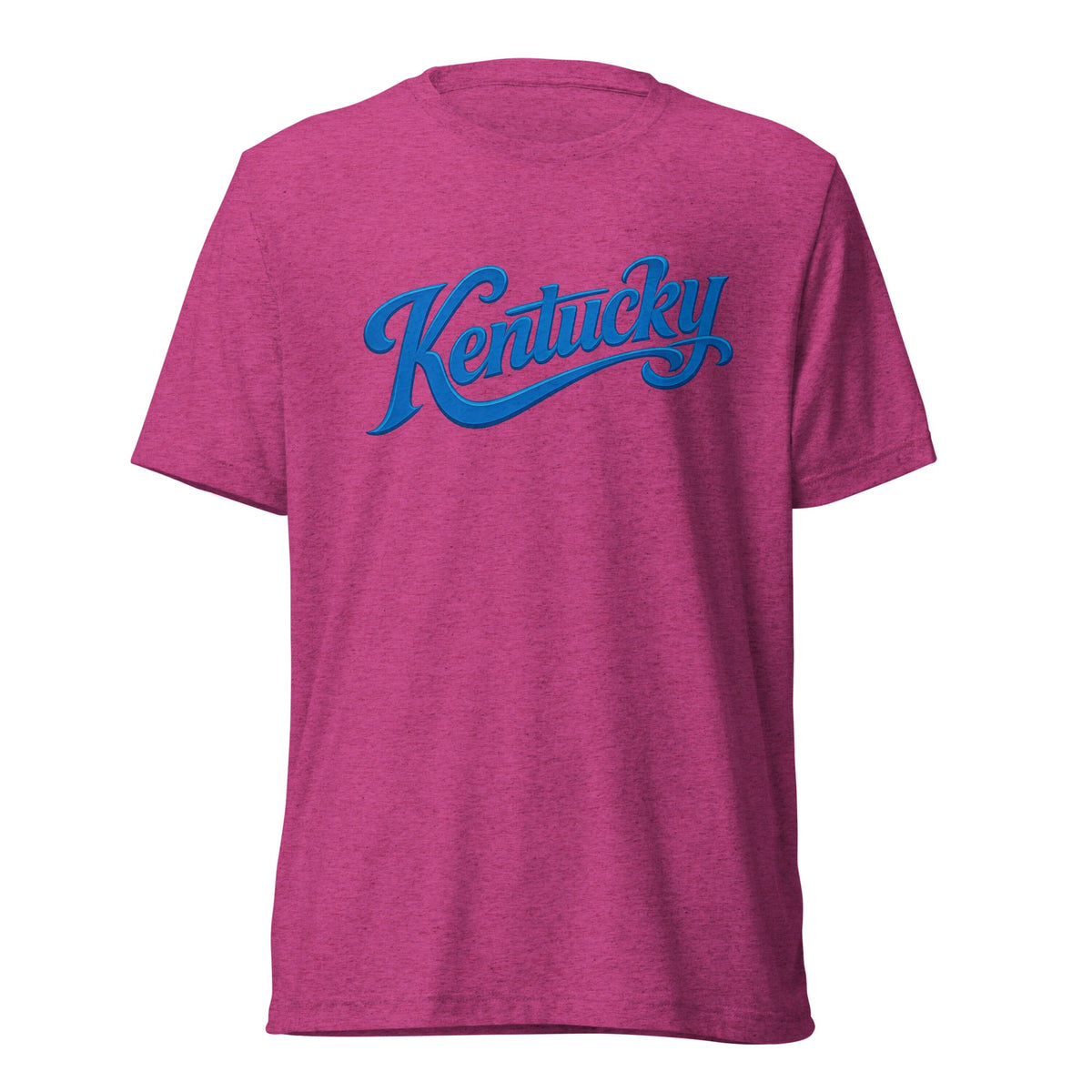 Kentucky Script T-Shirt | Blue Text Design | Elite Tri - Blend - Bluegrass Elite Apparel LLC