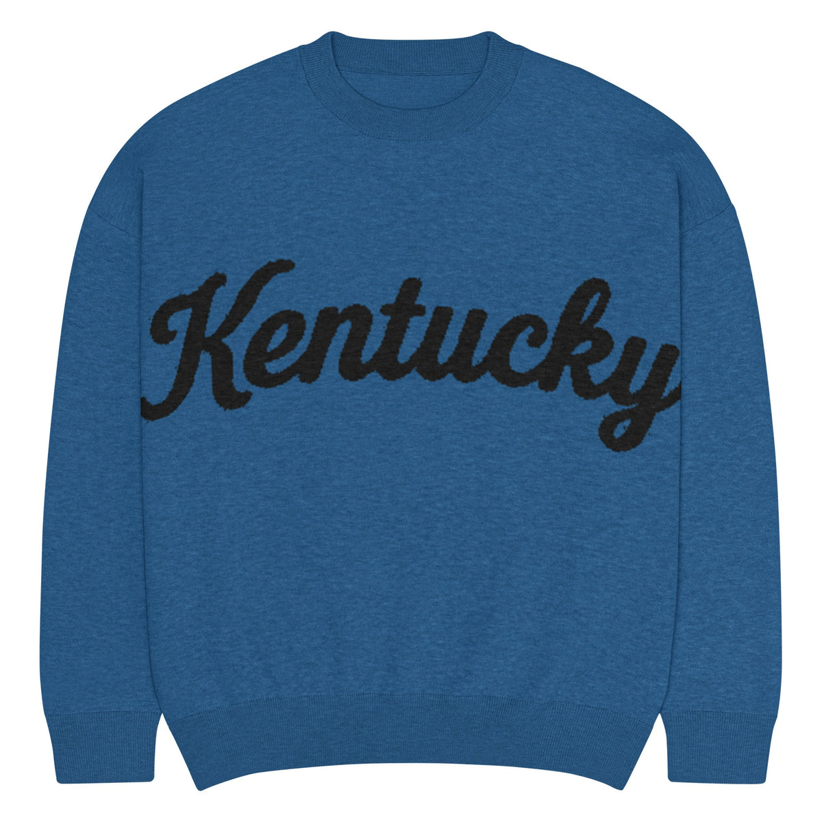Kentucky Signature Sweater | Black Text on Blue | Relaxed Fit - Bluegrass Elite Apparel LLC