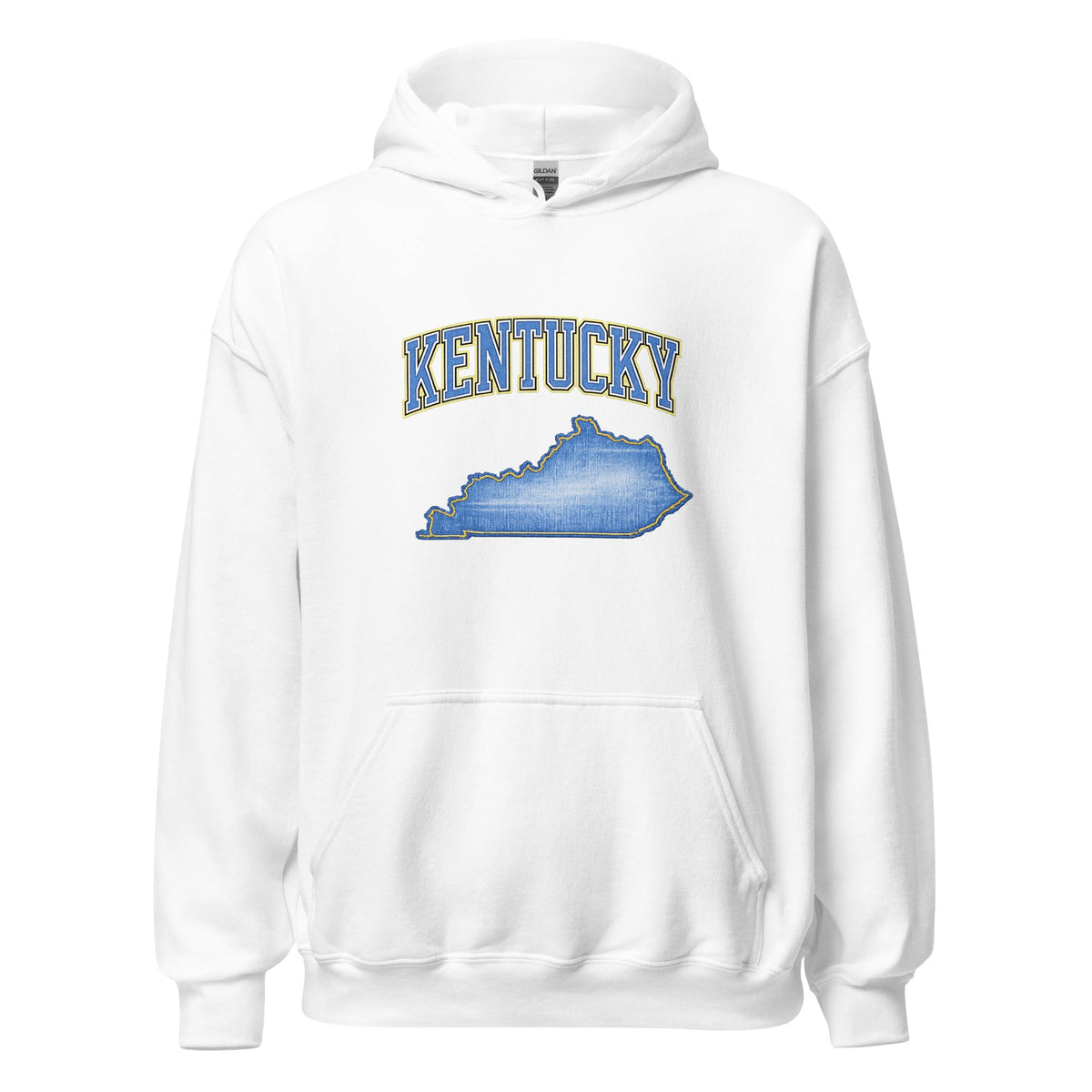 Kentucky State Hoodie | Denim Textured Design | Unisex Cotton Blend - Bluegrass Elite Apparel LLC
