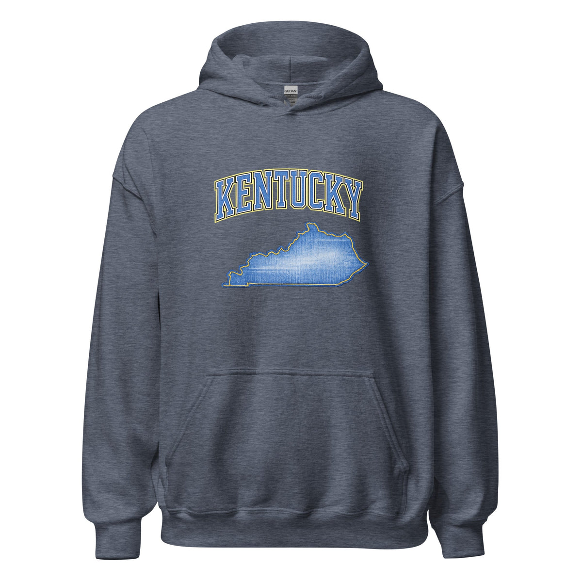 Kentucky State Hoodie | Denim Textured Design | Unisex Cotton Blend - Bluegrass Elite Apparel LLC
