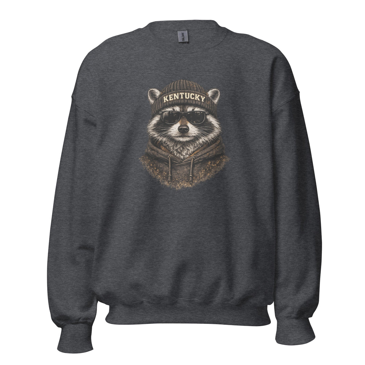 Kentucky Streetwear Sweatshirt | Urban Raccoon Design | Classic Fit - Bluegrass Elite Apparel LLC