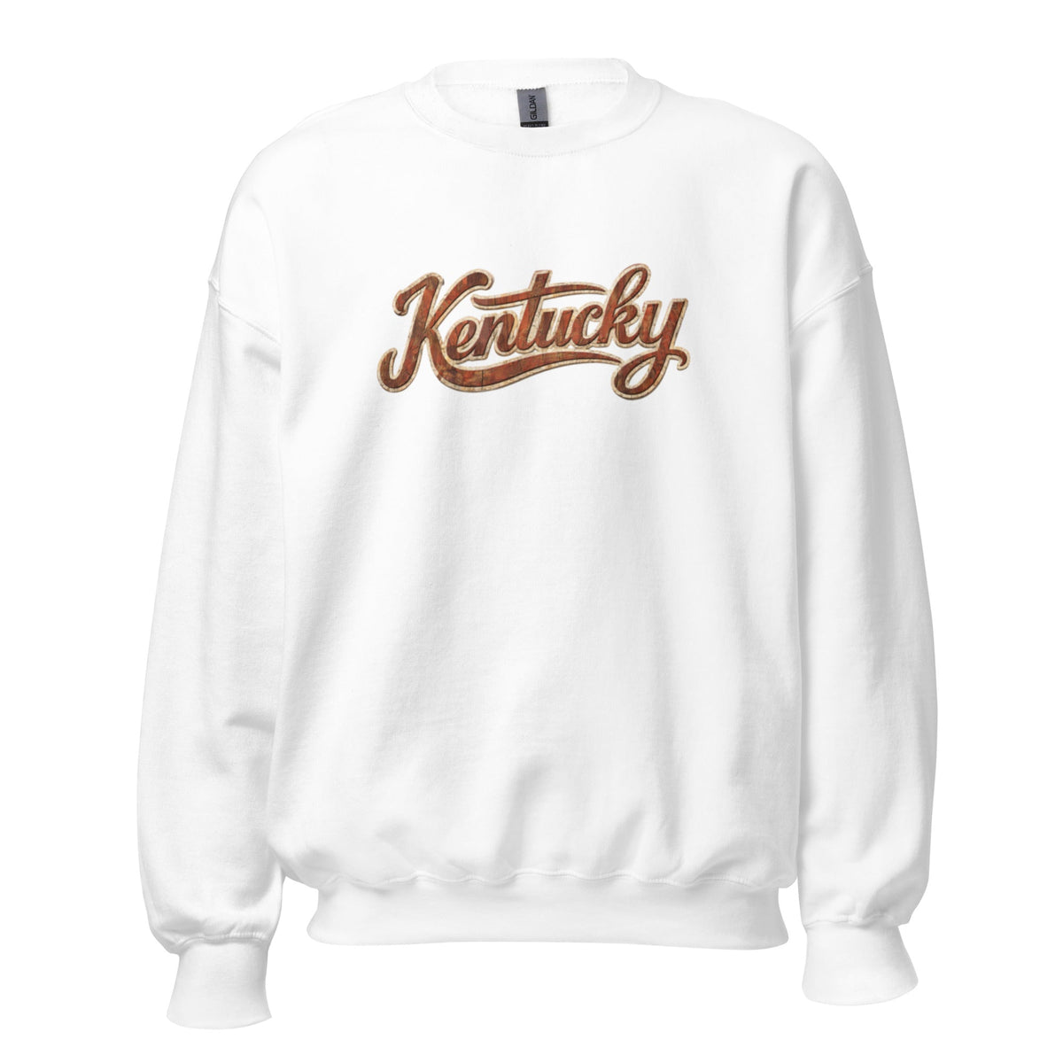 Kentucky Sweatshirt | Vintage Wood Texture Script | Unisex - Bluegrass Elite Apparel LLC